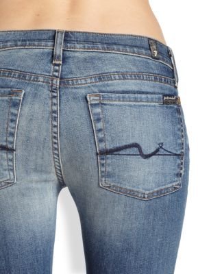 7 For All Mankind The Skinny Ankle Jeans With Squiggle