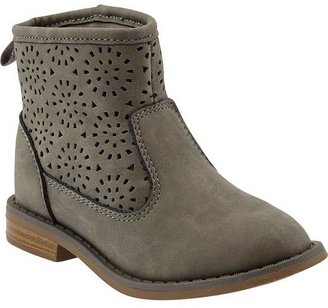 T&G Sueded Cutout-Pattern Boots for Baby
