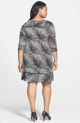 Adrianna Papell Print Knit Shift Dress (Plus Size)