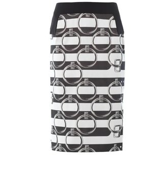 Giles Jacquard stripe skirt