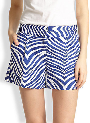 Milly Zebra-Print Shorts