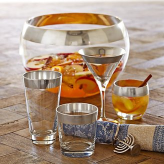 Williams-Sonoma Silver Banded Punch Bowl