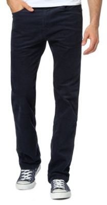 Wrangler Big and tall navy cord straight fit trousers