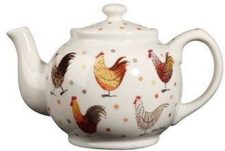 Queens Fine china white rooster teapot