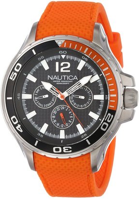 Nautica Men's Nst 02 N17614G Orange Silicone Quartz Watch