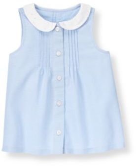 Janie and Jack Eyelet Collar Oxford Top