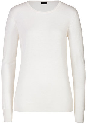Joseph Cashmere Pullover with Elbow Patches