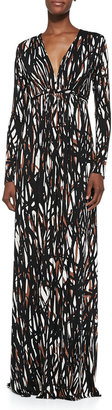 Rachel Pally Long-Sleeve Printed Caftan Maxi Dress