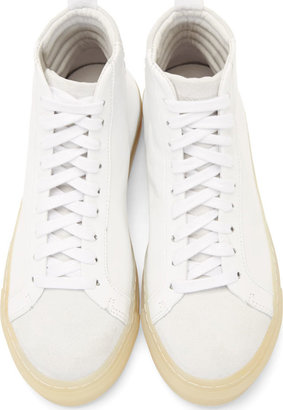 Damir Doma White Leather Felis High-Top Sneakers