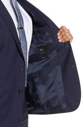 BOSS Huge/Genius Trim Fit Navy Wool Suit