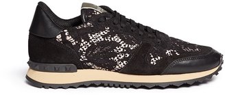 Valentino Leather combo lace sneakers