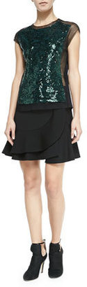 BCBGMAXAZRIA Kimberly Ruffled A-Line Skirt