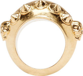 Alexander McQueen Gold Skulls & Horns Ring