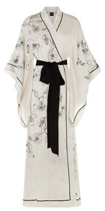 Carine Gilson Long Silk Kimono Robe
