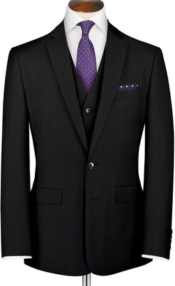 Clarendon Black twill Slim fit business suit jacket