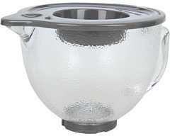 KitchenAid K5GBH 5-Quart Tilt-Head Hammered Glass Bowl with Lidring spout, lid