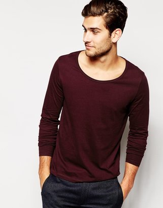 ASOS Long Sleeve T-Shirt With Bound Scoop Neck