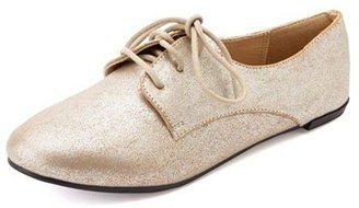 Charlotte Russe Lightly Distressed Metallic Oxfords