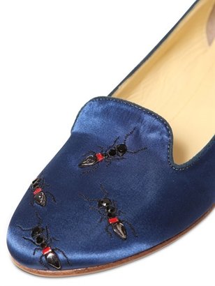 Chiara Ferragni 10mm Embroidered Ants Satin Loafers
