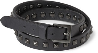 Valentino Studded Leather Wrap Bracelet