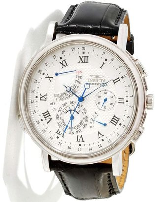 Invicta 10913 Men's Minute Repeater Perpetual Calendar White Dial Leather Strap Alarm Watch