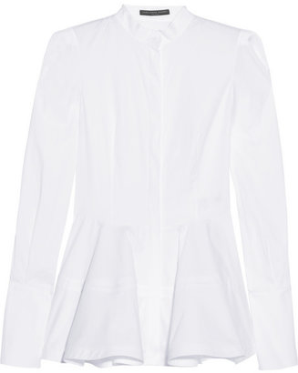Alexander McQueen Cotton-poplin peplum shirt