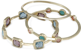 Carolee Bracelet Set, Gold-Tone Multi-Color Crystal Bangle Bracelets