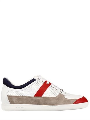 Christian Dior Perforated Leather And Suede Sneakers