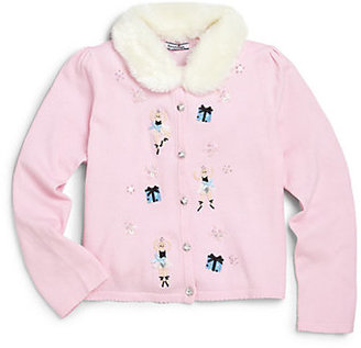 Hartstrings Toddler's & Little Girl's Faux Fur-Collared Cardigan