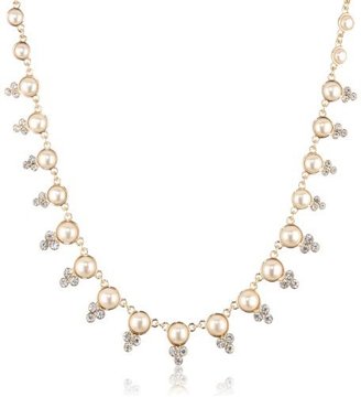 Anne Klein Stafford" Gold-Tone and Simulated Pearl Collar Necklace, 17"