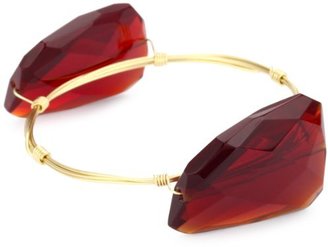 Susan Hanover Stones Rock" Double Stone Ruby-Red Quartz Bangle Bracelet