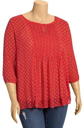 Old Navy Women's Plus Patterned Crinkle-Chiffon Tops
