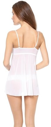 Hanky Panky Embroidered Mesh Babydoll with G-String