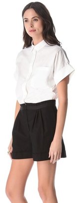 Band Of Outsiders Poplin & Canvas Romper
