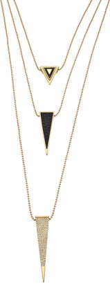 Roman Luxe Three-Stand Triangle Drop Necklace