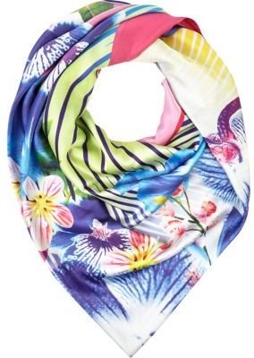 River Island Blue digital orchid print square scarf