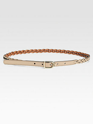 Gucci Selleria Braided Spur Buckle Leather Belt