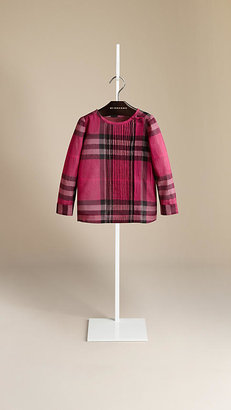 Burberry Pleat Detail Check Top