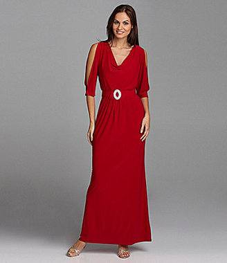 Jessica Howard Woman Jersey Cowlneck Gown