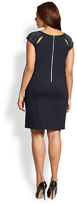 ABS by Allen Schwartz ABS, Sizes 14-24 Studded-Shoulder Dress