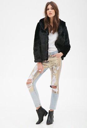 Forever 21 Distressed Sequin Jeans