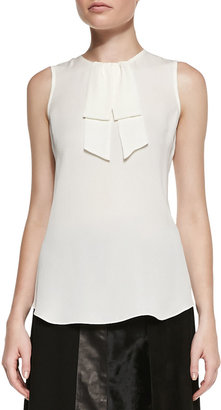 Theory Turnia Tie-Front Silk Top