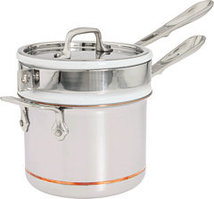All-Clad Copper-Core 2 Qt. Sauce Pan With Porcelain Double Boiler
