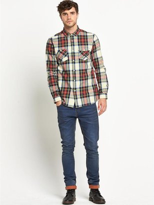 Goodsouls Mens Jacket Style Brushed Flannel Check Print Shirt