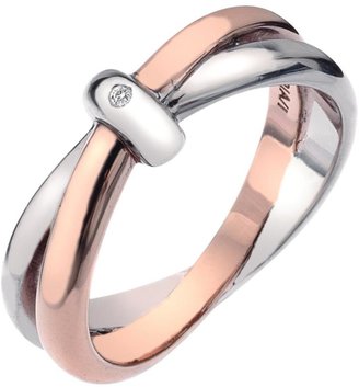 Hot Diamonds Eternity Sterling Silver and 18 Carat Gold Vermeil Diamond Set Interlocking Ring