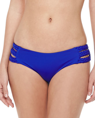 Vitamin A Chloe Side-Braid Swim Bottom, Klein Blue