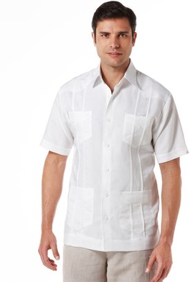 Cubavera Men's Big and Tall Embroidered Panel 4-Pocket Guayabera Shirt