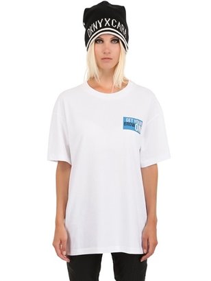 DKNY By Cara Delevingne - Get Your Brow On Printed Cotton T-Shirt