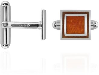 Forzieri Brown Sterling Silver Square Cuff Links