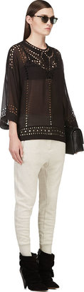 Etoile Isabel Marant Black Embroidered Ethan Top